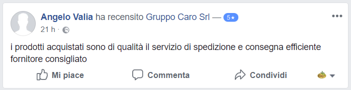 Recensione cliente prodotti agroalimentari di Gruppo Caro