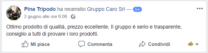 Recensione cliente prodotti agroalimentari di Gruppo Caro