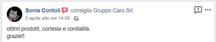 Recensione cliente prodotti agroalimentari di Gruppo Caro