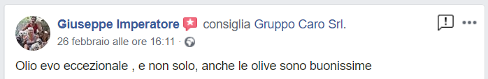 Recensione cliente prodotti agroalimentari di Gruppo Caro