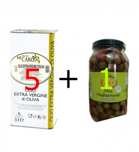 25Litri Olio EVO Nocellara più Olive Miste Siciliane 3Kg
