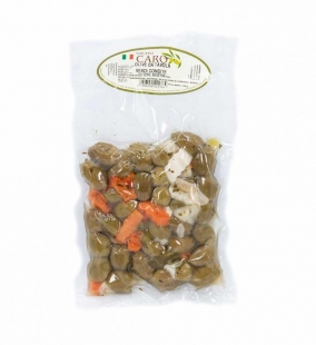 Olive Verdi condite con giardiniera