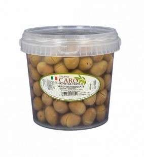 Olive Verdi Schiacciate Gioconda in salamoia