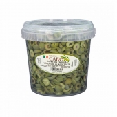 Olive Verdi affettate dolcificate Nocellara in salamoia