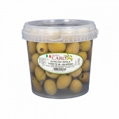 Olive verdi farcite al Jalapeño in salamoia