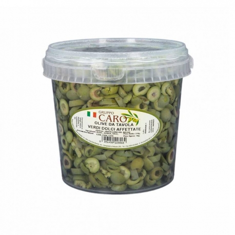 immagine 0 di Olive Verdi affettate dolcificate Nocellara in salamoia