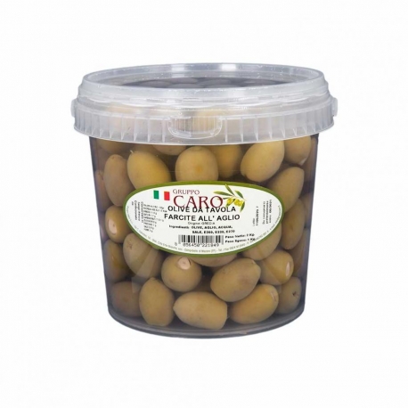 immagine 0 di Olive verdi farcite all'aglio in salamoia