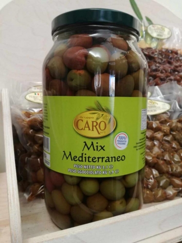 immagine 3 di Olive Siciliane Miste (Mix Mediterraneo) in Barattolo di Vetro