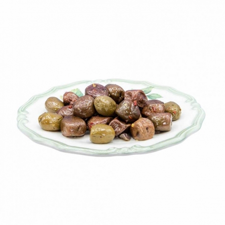 immagine 1 di Olive Verdi e Nere condite piccanti