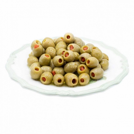 immagine 1 di Olive verdi farcite al peperone in salamoia