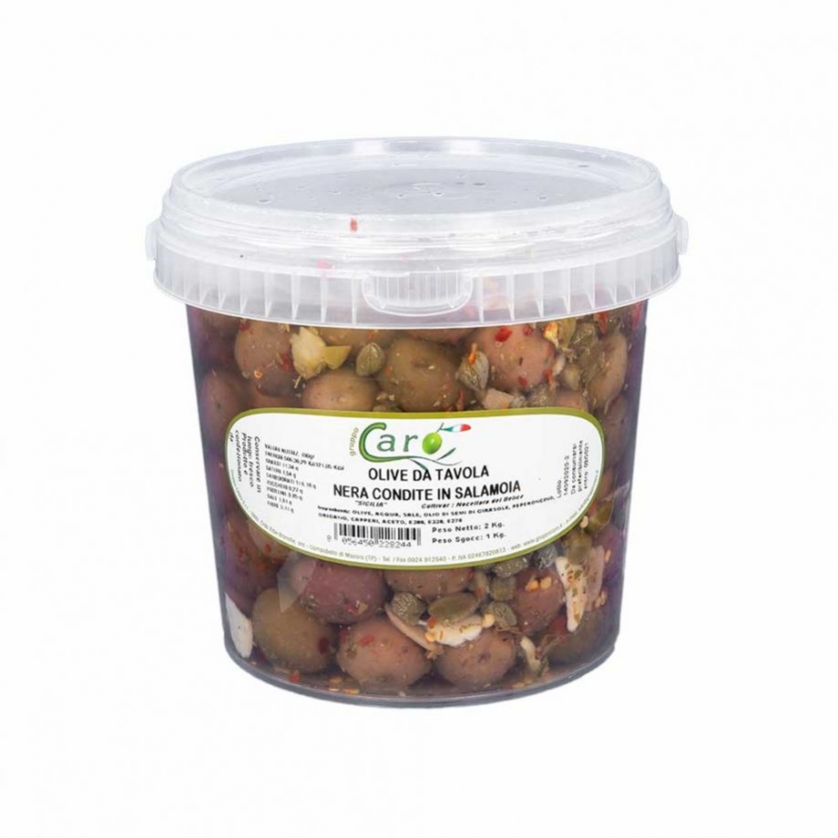 Olive Nere Condite Nocellara in salamoia