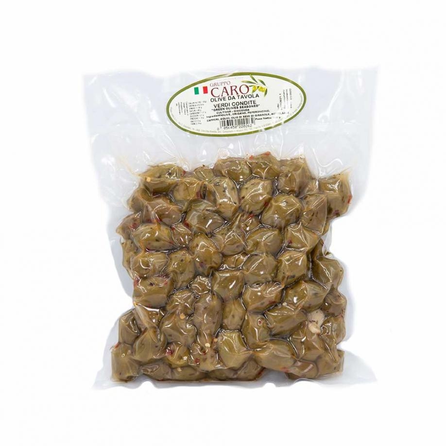 Olive Verdi condite piccanti