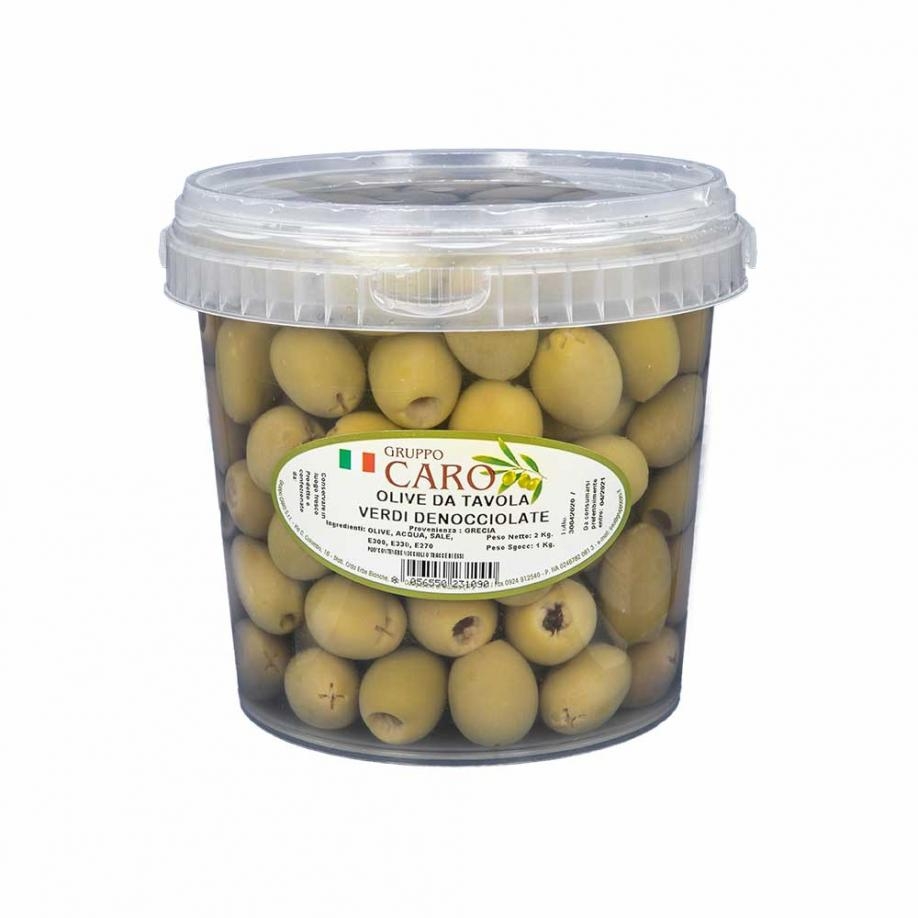 Olive Verdi Greche denocciolate in salamoia